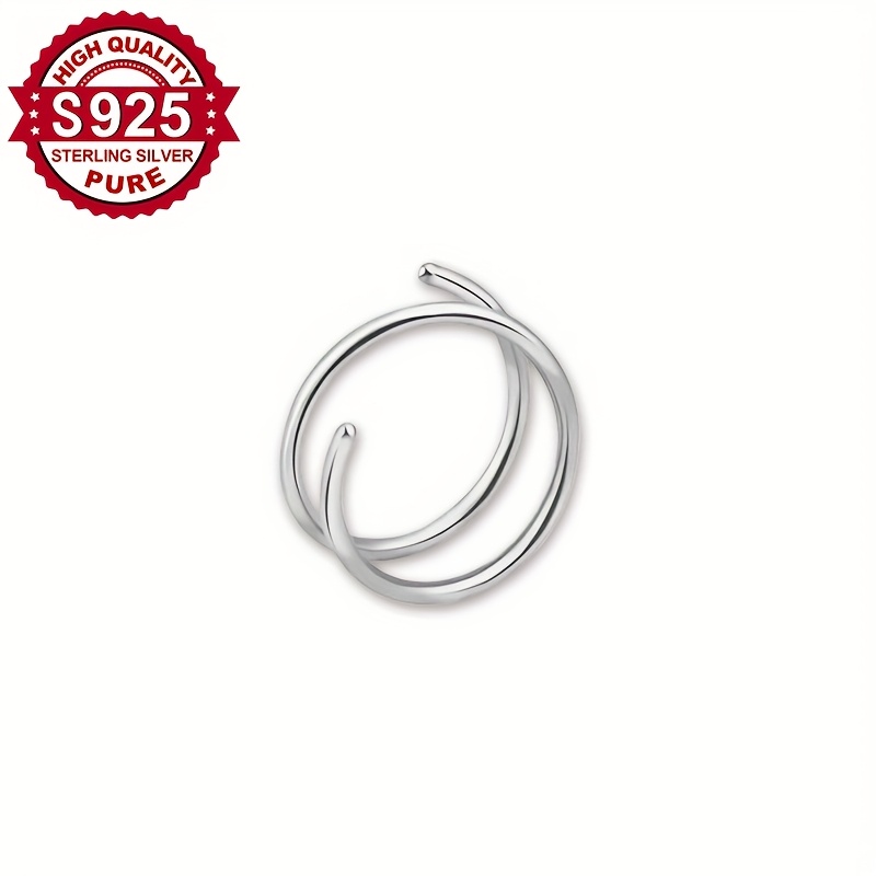 S925 Silver Spiral Wrapped Earrings Single Ear Piercing Accessory